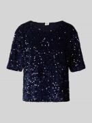 Relaxed fit T-shirt met all-over pailletten, model 'Cara'