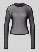 Slim fit shirt met lange mouwen van semi-transparant materiaal, model ...