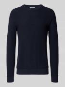 Gebreide pullover met structuurmotief en ronde hals