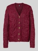 Regular fit gebreid jack met wol, model 'NINA'