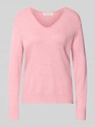 Gebreide pullover van viscosemix met V-hals