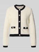 Gebreid jack in bouclélook met ronde hals