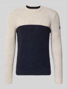 Regular fit gebreide pullover van katoenmix