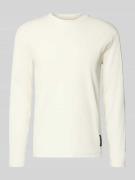 Regular fit shirt met lange mouwen van geribde katoenmix