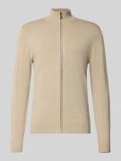 Gebreid jack van viscosemix met opstaande kraag