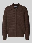 Gebreid jack met structuurmotief en tweewegsritssluiting