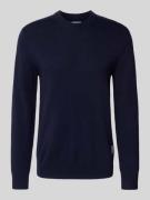 Gebreide pullover van lamswol met ronde hals
