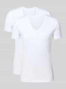 Slim fit T-shirt met V-hals, model 'Daily Comfort'