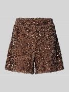 Regular fit short met pailletten, model 'CONFIDENCE'