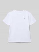 Regular fit T-shirt met logopatch, model 'Mono'