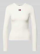 Slim fit shirt met lange mouwen van katoenmix