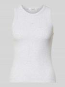 Tanktop in riblook met ronde hals