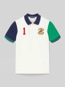 Regular fit poloshirt met labelstitching