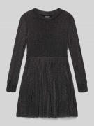 Getailleerde jurk met lange mouwen en effectgaren