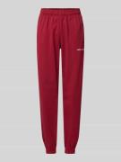 High waist sweatbroek met labelstitching, model 'VILLA'