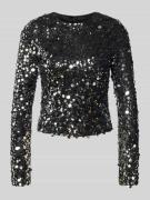 Slim fit shirt met lange mouwen en pailletten, model 'CATINA'