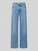 Wide leg jeans van katoenmix