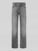 Straight fit jeans van katoenmix
