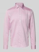 Slim fit zakelijk overhemd van katoen met kentkraag