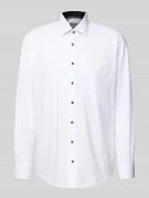 Comfort fit zakelijk overhemd van katoen met kentkraag