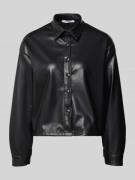 Overhemdblouse in leerlook