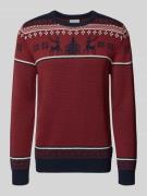 Gebreide pullover met ribboorden