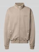 Oversized sweatjack met labelstitching