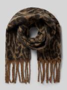 Sjaal van een mix van viscose en wol met franjes