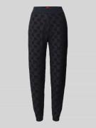Slim fit sweatpants van katoenmix, model 'TERRYMONOGRAM'