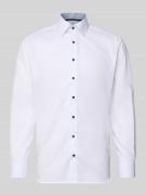 Comfort fit zakelijk overhemd van katoen met kentkraag