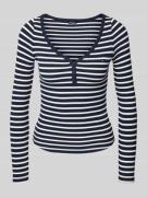 Slim fit shirt met lange mouwen van katoenmix