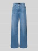 Wide fit jeans met franjes en steekzakken