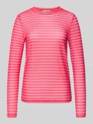 Shirt met lange mouwen en geribde ronde hals, model 'Irie'