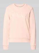 Sweatshirt met labelstitching en ronde hals