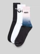 Sokken met labelopschrift in een set van 3 paar, model 'RIB RISING'