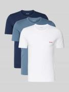 Regular fit T-shirt van puur katoen in een set van 3 stuks