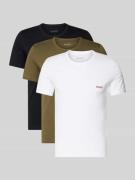 Regular fit T-shirt van puur katoen in een set van 3 stuks