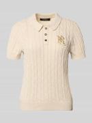 Gebreid shirt met kabelpatroon en polokraag, model 'NATRISSA'