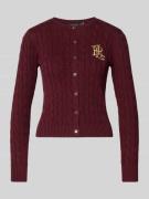 Gebreid jack met kabelpatroon en labelstitching, model 'RALHAN'