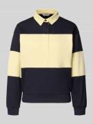 Sweatshirt met polokraag en labelstitching