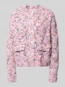 Gebreid jack met knoopsluiting, model 'CONFETTI'