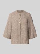 Regular fit cardigan met 1/2-mouwen en wol, model 'Benutta'