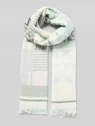 Sjaal met labeldetails en franjes, model 'Ailis'