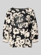 Sweatshirt van viscosemix met 3/4-mouwen