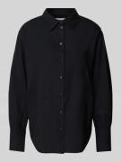 Regular fit overhemdblouse van linnen met doorknoopsluiting