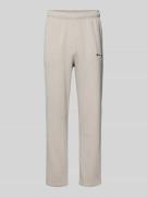 Straight fit sweatpants met labelstitching