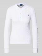 Gebreide pullover met kabelpatroon en polokraag