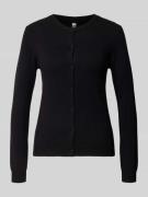 Slim fit gebreid jack van viscosemix, model 'NORA'