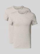 Regular fit T-shirt van katoenmix in een set van 2 stuks