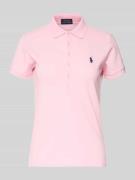 Slim fit poloshirt met logostitching, model 'JULIE'